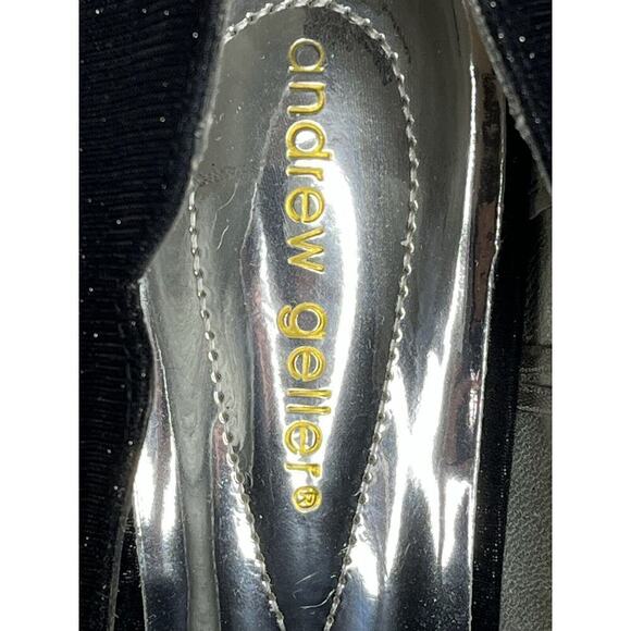 Andrew Geller Black Sparkle Dress Pump Shoes Evening Garey Size 10M - Picture 8 of 11